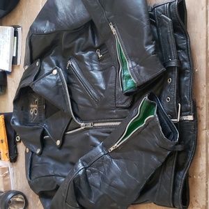 Street Legal Black Leather Jacket / Size 38